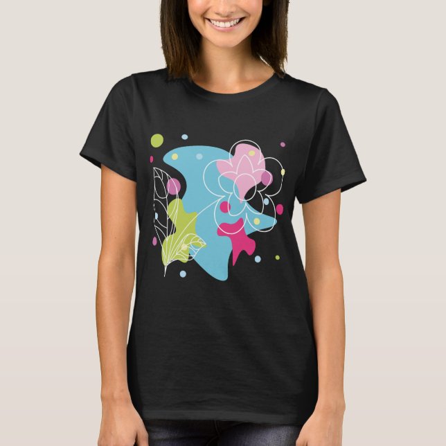 Trendy vector pattern of a summer flower in spots T-Shirt (Front)