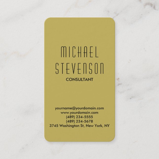 Trendy Vegas Gold Rounded Corner Business Card (Front)
