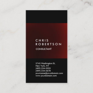Trendy Vertical Black Red Stripe Business Card