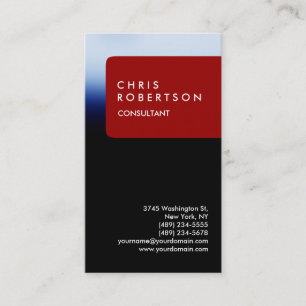 Trendy Vertical Blue Red Stripe Business Card