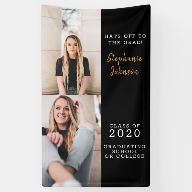 Trendy Vertical Graduate Photo Celebration Banner (Vertical)