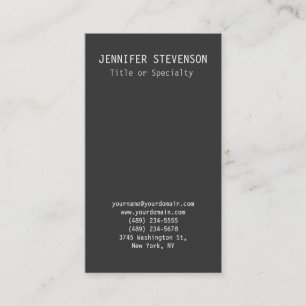 Trendy Vertical Grey Plain Business Card