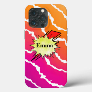 trendy vibrant color comic iPhone 13 pro case