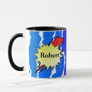 trendy vibrant color comic mug