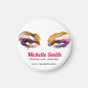 Trendy Vibrant Watercolor Eye Makeup Artist Magnet