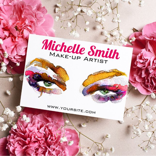 Trendy Vibrant Watercolor Eye Makeup Artist Postcard (Creator Uploaded)