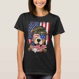 Trendy Vintage American Flag 4th of July Pitbull V T-Shirt