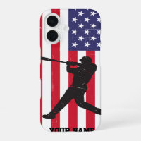 Trendy vintage American Flag Baseball Personalised