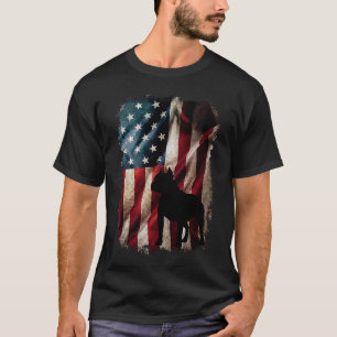 Trendy Vintage American flag Pitbull bully dog pit T-Shirt