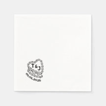 Trendy vintage cake initial napkin
