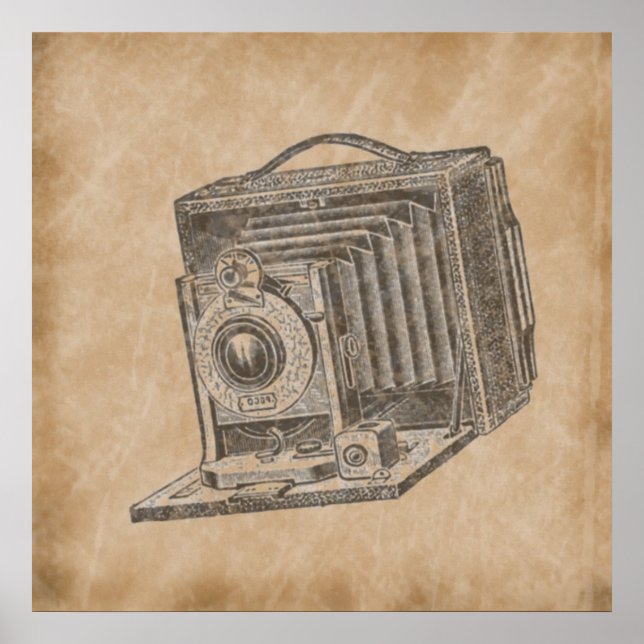 Trendy Vintage Camera Poster (Front)