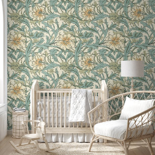Trendy vintage floral Cottagecore artwork Natural Wallpaper