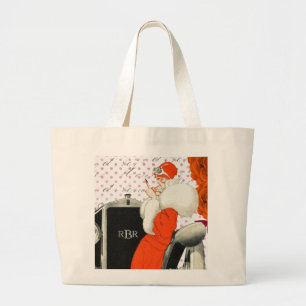 Trendy Vintage French Fashion Advertisment Large Tote Bag