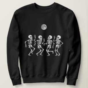 Trendy vintage Funny Dancing Skeleton halloween Sweatshirt