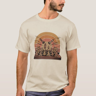 Trendy Vintage Knight Chess Pieces Chess Board T-Shirt