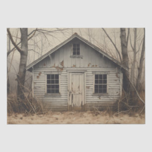 Trendy Vintage old Barn and Trees Forest Winter Tissue Paper