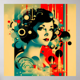 Trendy  Vintage Retro Style Poster