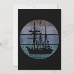 TRENDY VINTAGE SHIP FISHERMEN FISHING BOAT HOLIDAY CARD