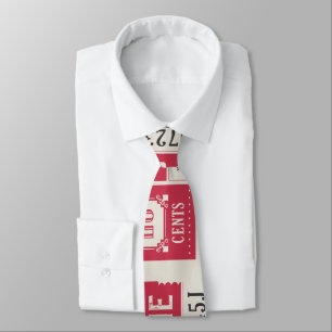 Trendy vintage tickets in red Antique Text based Tie
