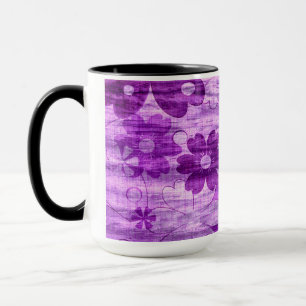 Trendy Violet Flower Vintage Mug
