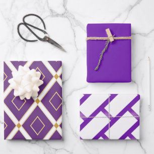 Trendy Violet Purple Dynamic Patterned    Wrapping Paper Sheet