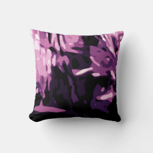 Trendy Violet Purple Pink Camo Abstract Pattern Cushion