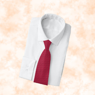 Trendy Viva Magenta and Black Dots Tie