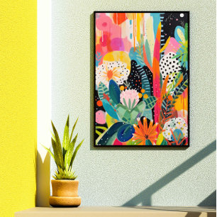 Trendy Wall Art Abstract Print Dopamine Decor 