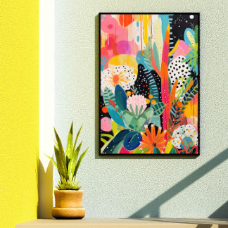 Trendy Wall Art Abstract Print Dopamine Decor