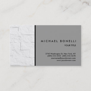 Trendy Wall Brick Grey Professional Business Card