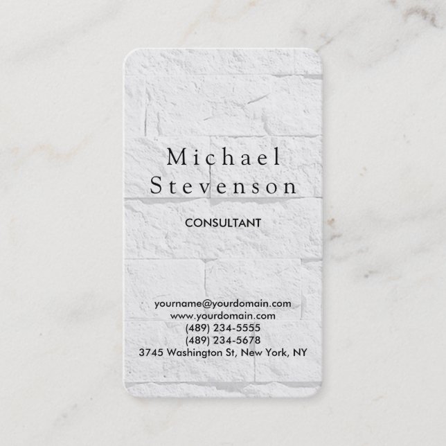 Trendy Wall Brick Rounded Corner Business Card (Front)