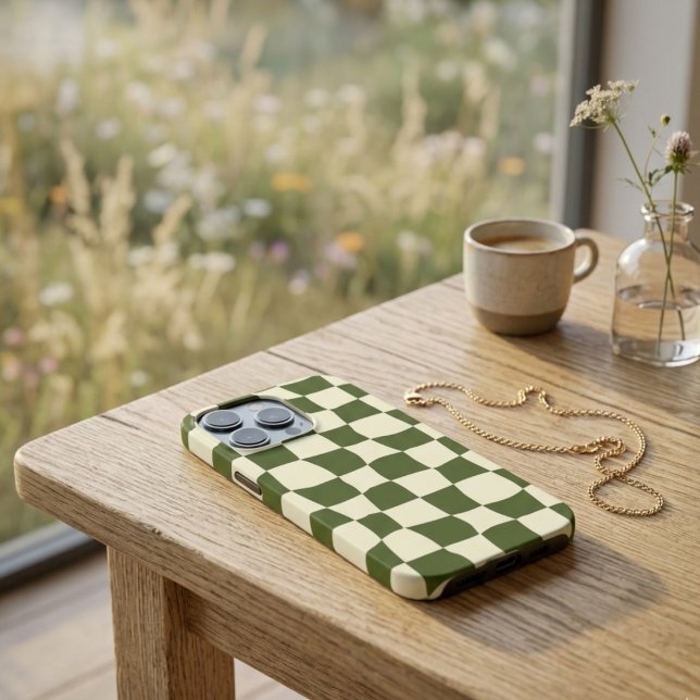Trendy Warped Olive Green Chequerboard Case (Creator Uploaded)