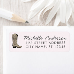 Trendy Watercolor Boot Western Return Address