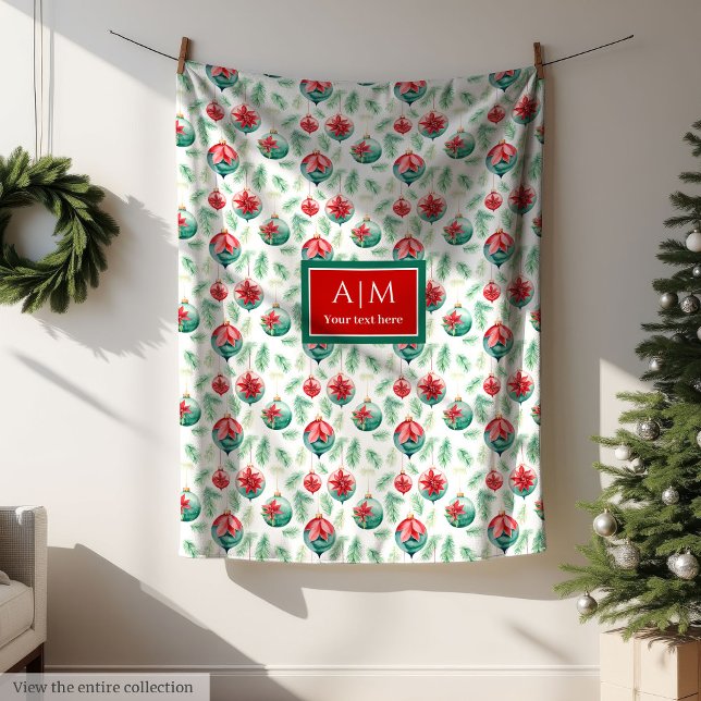 Trendy watercolor Christmas tree cosy fleece wrap Blanket (Trendy watercolor Christmas tree cozy fleece wrap)