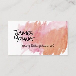trendy watercolor design custom business card