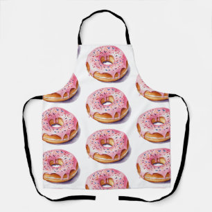 Trendy Watercolor Donut Pattern  Apron