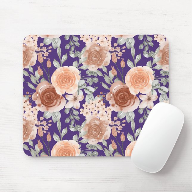  Trendy Watercolor Flowers Mouse Mat (With Mouse)