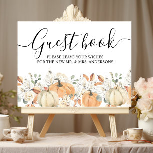 Trendy Watercolor Flowers & Pumpkins Autumn  Poster