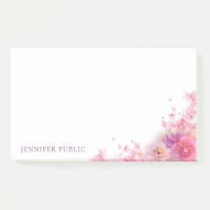 Trendy Watercolor Flowers Roses Elegant Modern Post-it Notes