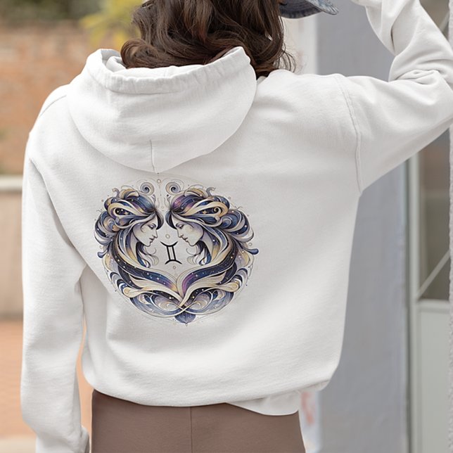 Trendy Watercolor Gemini Zodiac Sweatshirt (Creator Uploaded)