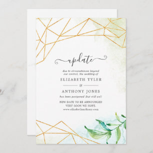 Trendy Watercolor Geometric Wedding Update Invitation