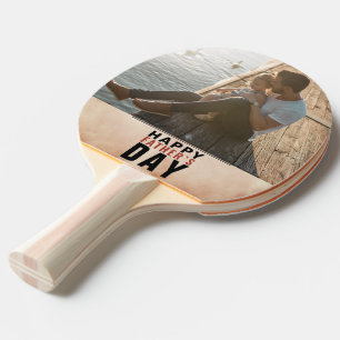Trendy Watercolor Happy Father`s Day Photo Ping Pong Paddle