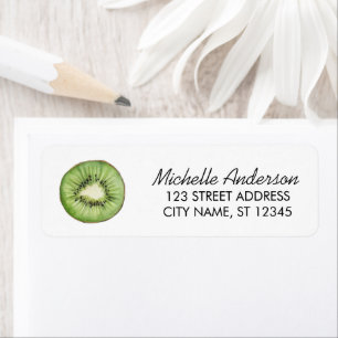 Trendy Watercolor Kiwi Fruit Return Address