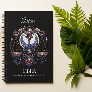 Trendy Watercolor Libra Zodiac Journal