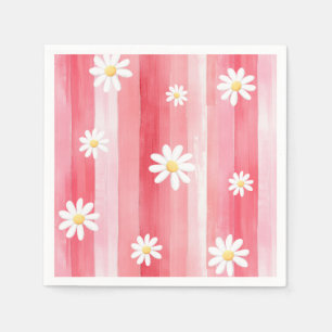 Trendy Watercolor Meadow Floral Baby Shower Napkin