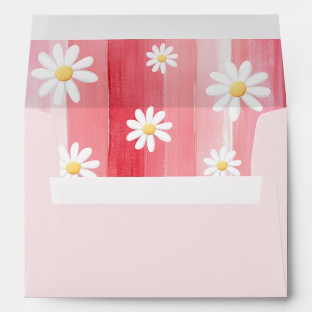 Trendy Watercolor Meadow Floral Bridal Shower Envelope (Back (Bottom))