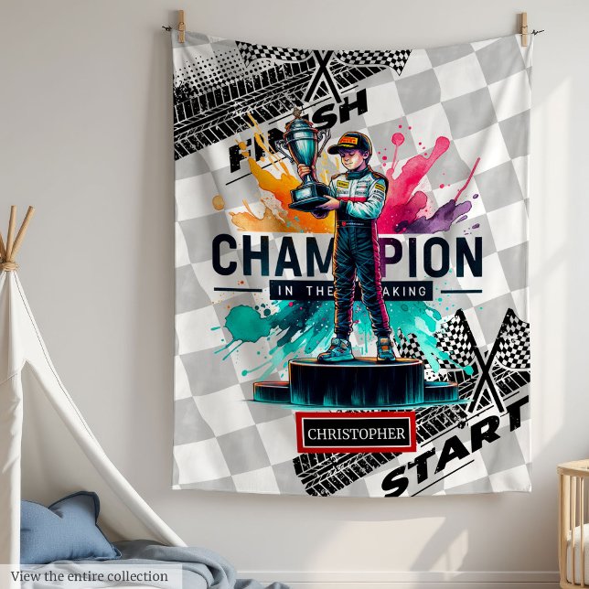 Trendy Watercolor Racing Sport Car Boy Blanket (Trendy Watercolor Racing Sport Car Boy Blanket)