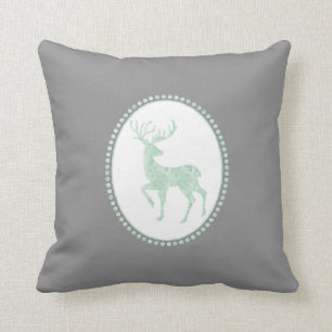 Trendy Watercolor Reindeer Christmas Cushion