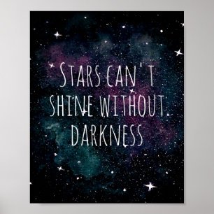 Trendy Watercolor Starry Night Inspirational Quote Poster