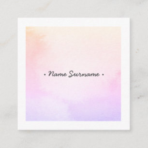Trendy Watercolor Stoke PurpleSquare Business card
